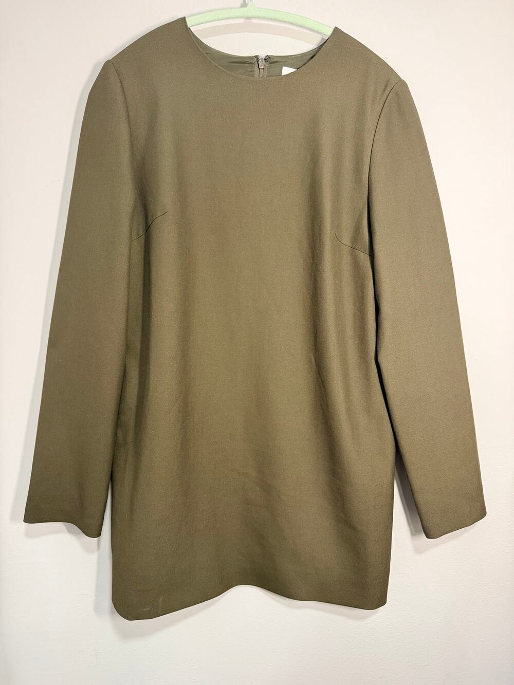 BABATON ARITZIA Gaia Long Sleeve Lined Mini Shift Dress Dress in Green Size M